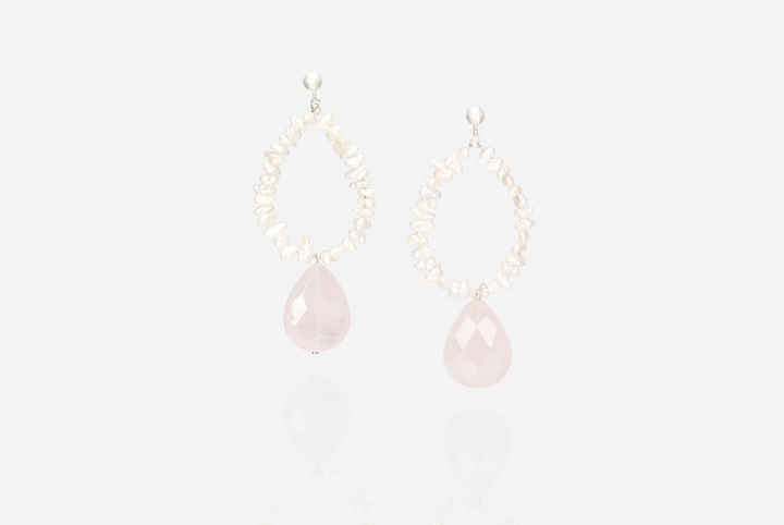 Bijoux Rose Quartz Drop Earrings
