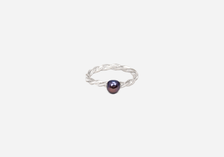 Curlicue Purple Pearl Ring