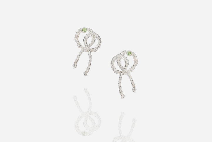 Pretzel Earrings with Peridot