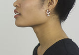 Rosy Scallops Maxi Pearl Hoop Earrings