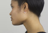 Rosy Scallops Midi Hoop Earrings