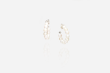 String Of Pearls Cream Hoop Earrings