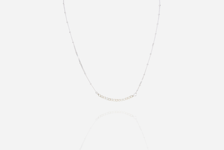 String of Pearls Cream Bar Necklace