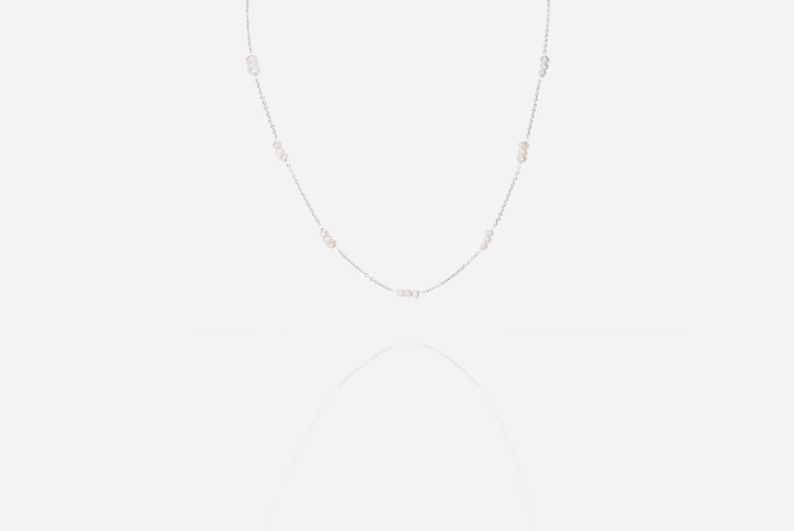 String of Pearls Silver Petite Necklace